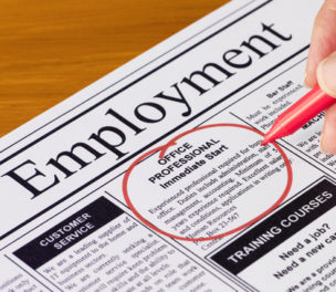 Job in the Employment Section of Newspaper